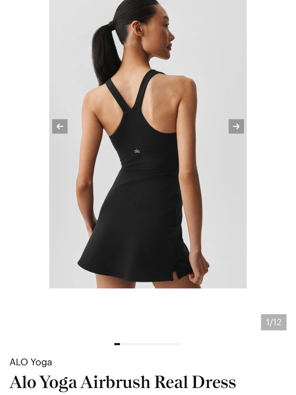 NWT alo yoga Airbrush Real Dress in Black - Picture 6 of 9